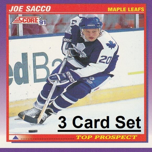 Joe Sacco Hockey Card Collection - 3 Toronto Maple Leafs NHL Hockey Cards - Picture 1 of 4